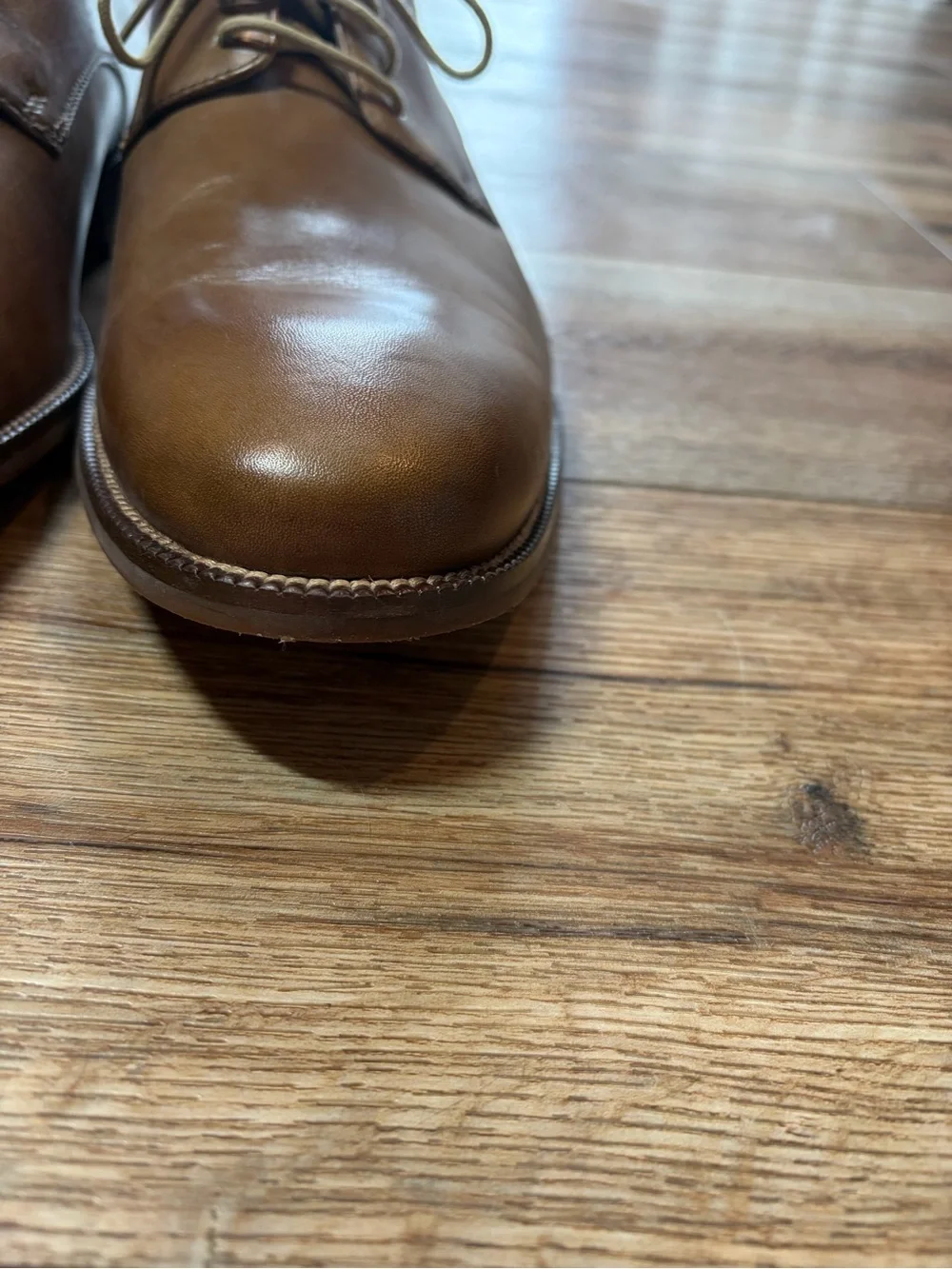 Cole Haan Men's Williams Plain Toe British Tan Leather Oxford Dress Shoes